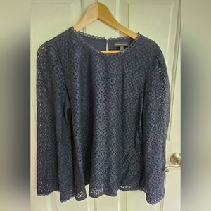 Banana Republic Navy Lace Top